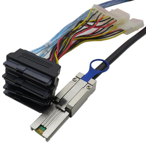 Mini SAS SFF-8088 to 4 X SAS SFF-8482 29 Pin Cable