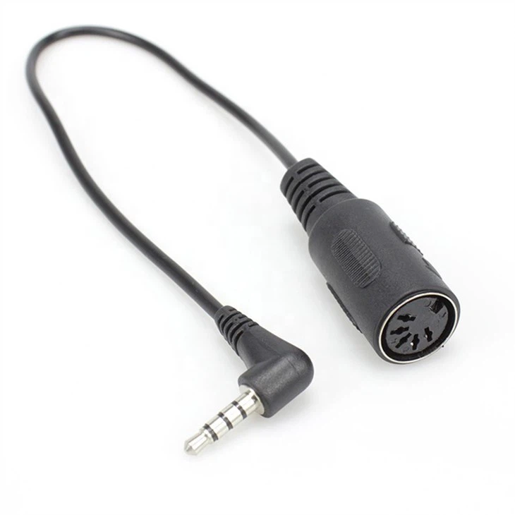 90 degree 3.5mm Stereo TRRS to Midi Din 5 pin Cable