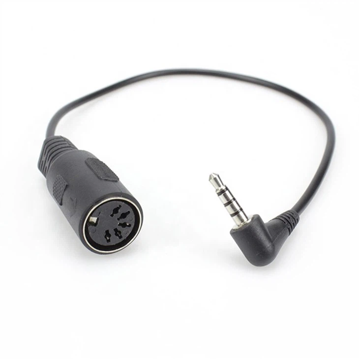 90 Degree TRRS 3.5mm 4 Pole to 5 pin Din Female Cable