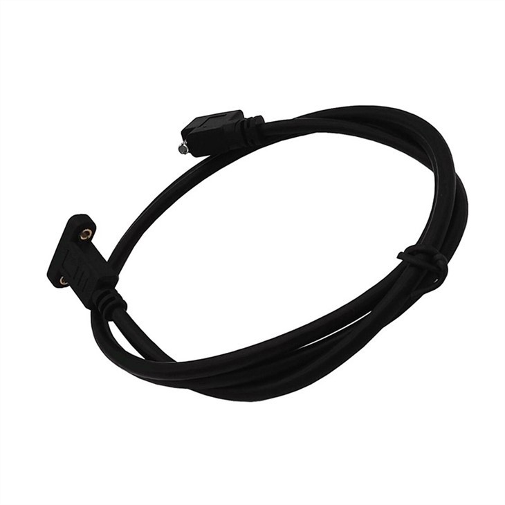 Single Screw Right Angle USB- C Male to Female  Panel Mount Cable